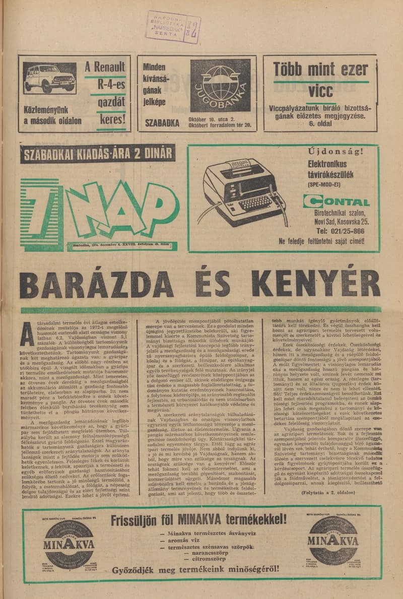 7 Nap, 29. évf. 1974. december 6. 49. sz. 1–32. oldal