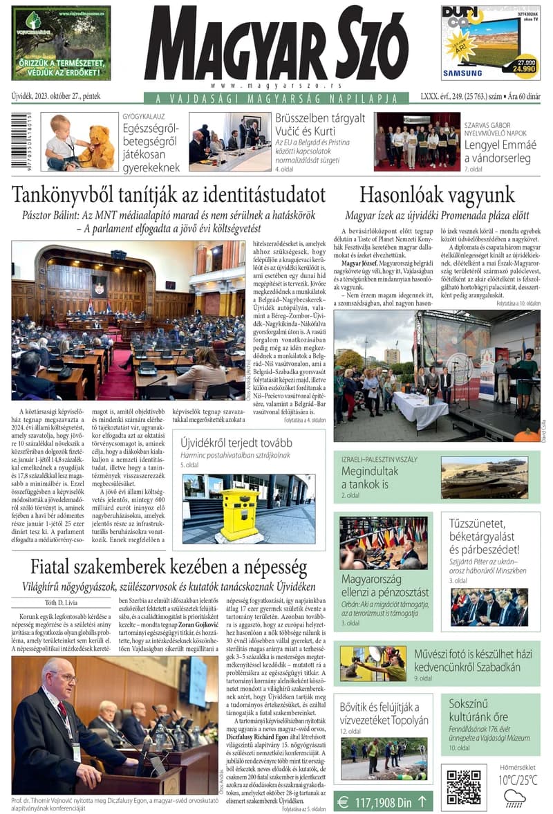 Magyar Szó, 80. évf. 2023. október 27. 249. sz. 1–16. oldal
