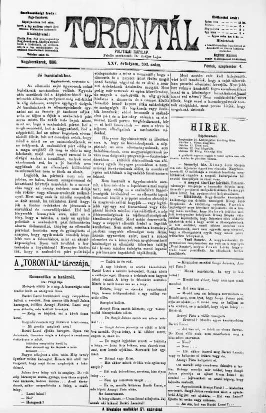 Torontál, 25. évf. 1896. szeptember 4. 203. sz.