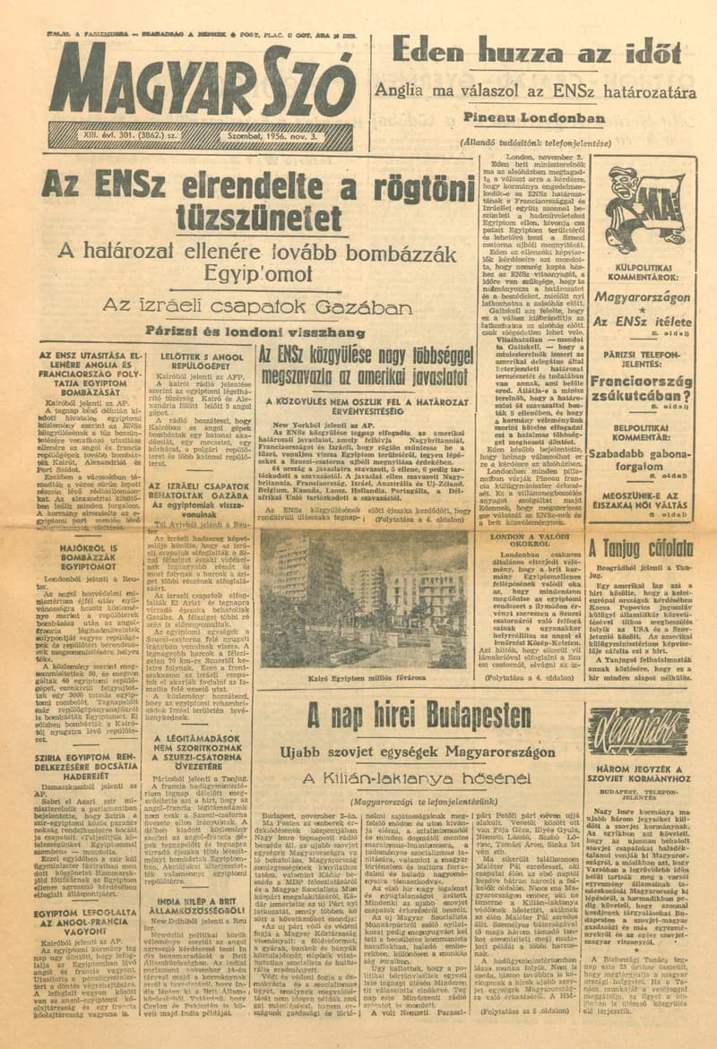 Magyar Szó, 13. évf. 1956. november 3. 301. sz. 1–12. oldal
