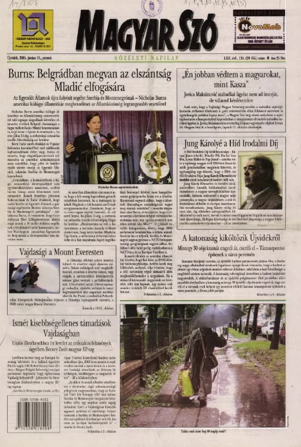 Magyar Szó, 62. évf. 2005. június 10. 134. sz. 1–20. oldal