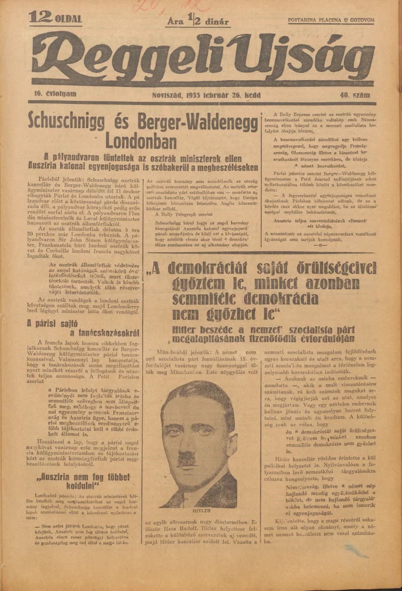 Reggeli Újság, 16. évf. 1935. február 26. 48. sz.