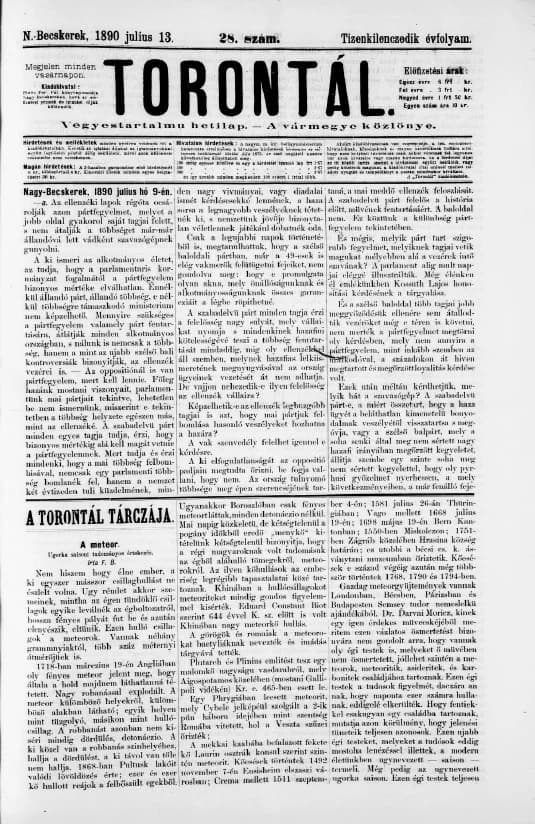 Torontál, 19. évf. 1890. július 13. 28. sz.