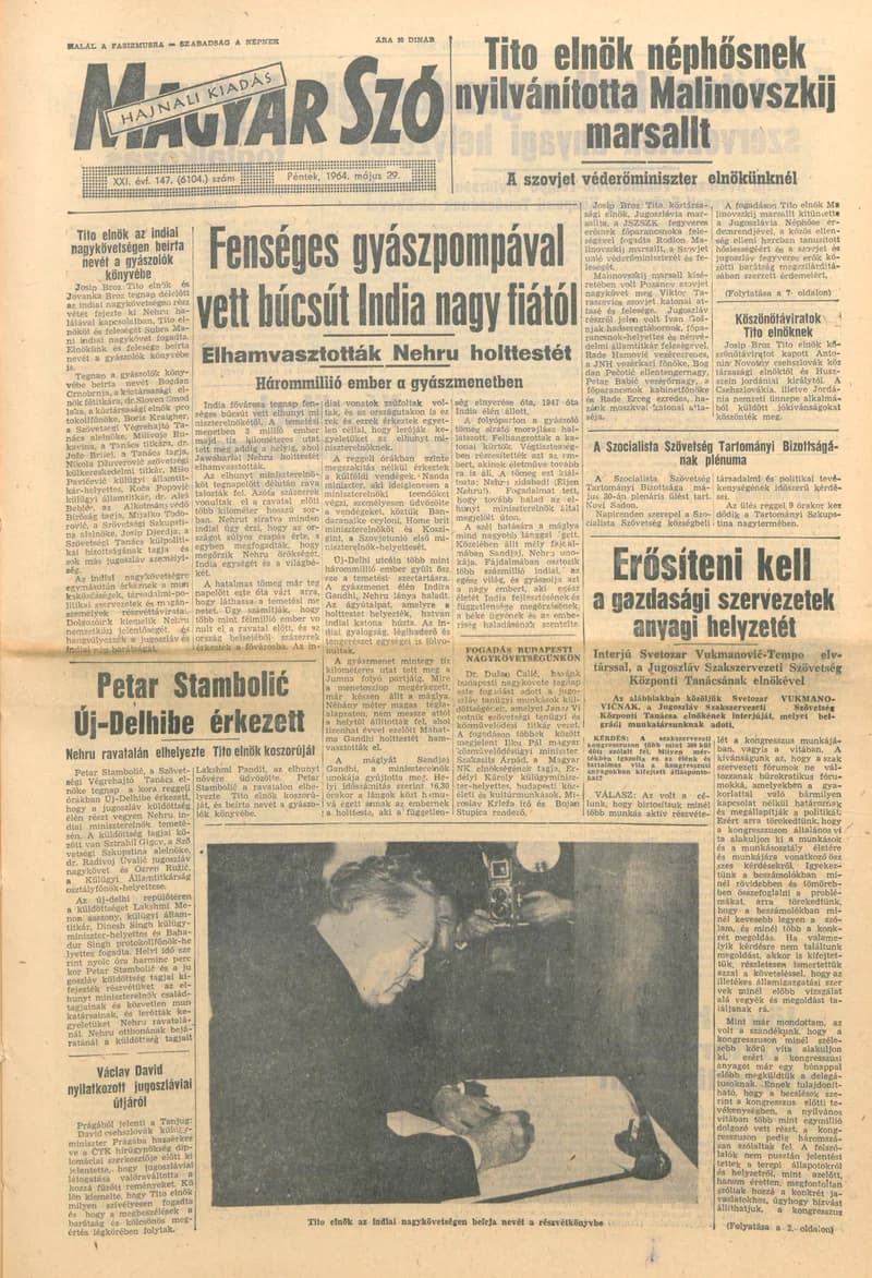 Magyar Szó, 21. évf. 1964. május 29. 147. sz.