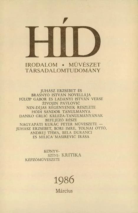 Híd, 50. évf. 1986. március. 3. sz. 305–464. oldal
