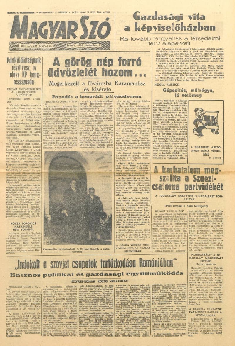 Magyar Szó, 13. évf. 1956. december 5. 331. sz. 1–8. oldal
