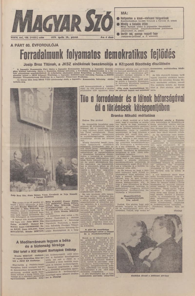 Magyar Szó, 36. évf. 1979. április 20. 108. sz. 1–20. oldal