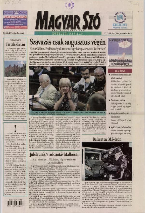 Magyar Szó, 66. évf. 2009. július 31. 176. sz. 1–16. oldal