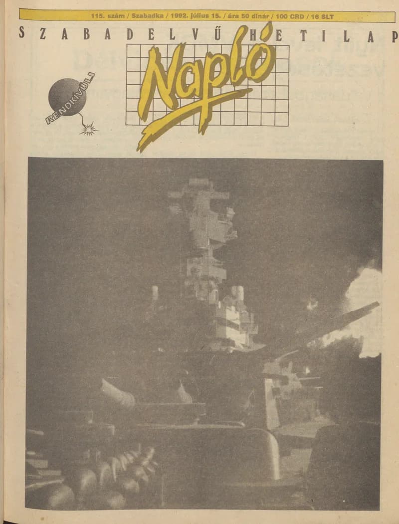 Napló - Szabadelvű hetilap, 3. évf. 1992. július 15. 115. sz.