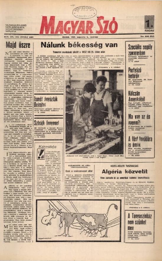 Magyar Szó, 46. évf. 1989. augusztus 6. 213. sz. 1–32. oldal