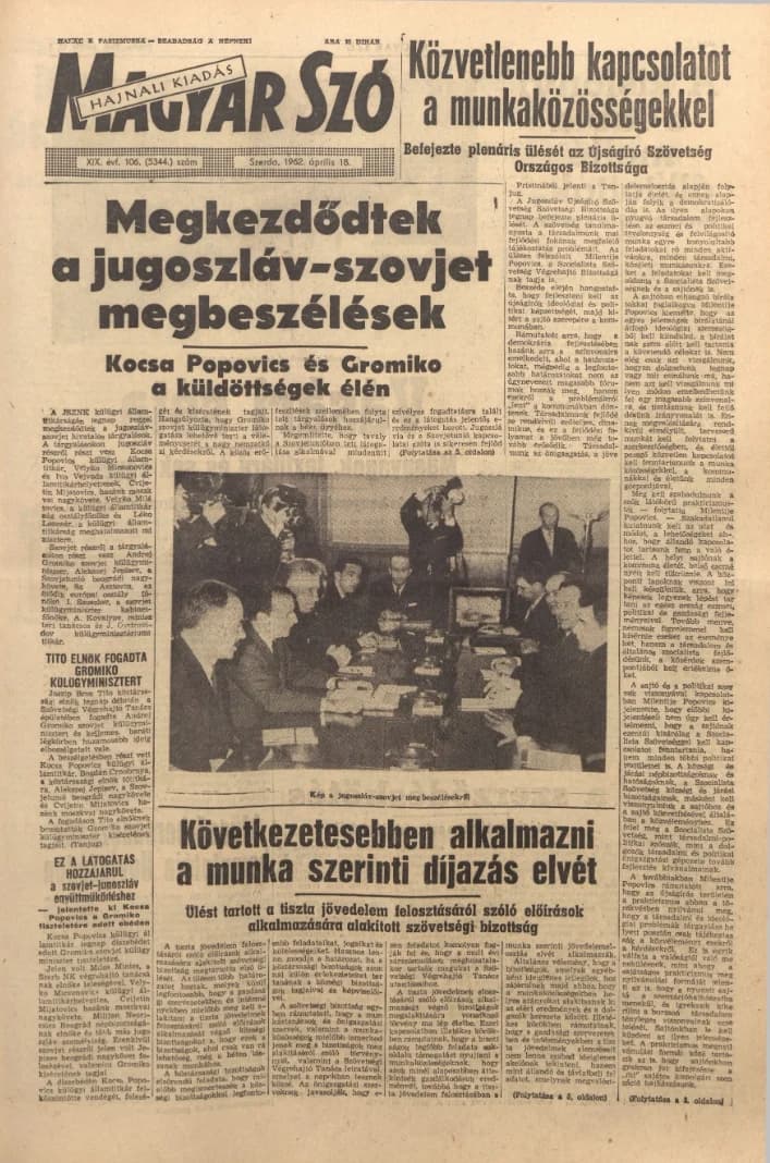 Magyar Szó, 19. évf. 1962. április 18. 106. sz.