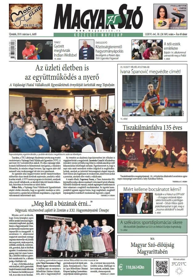 Magyar Szó, 76. évf. 2019. március 4. 50. sz. 1–20. oldal