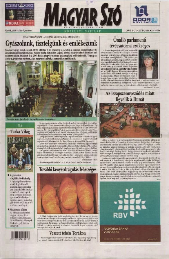 Magyar Szó, 67. évf. 2010. október 7. 234. sz. 1–20. oldal