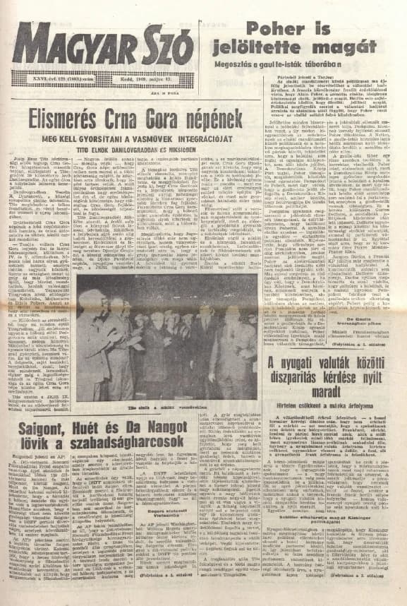 Magyar Szó, 26. évf. 1969. május 13. 129. sz. 1–20. oldal