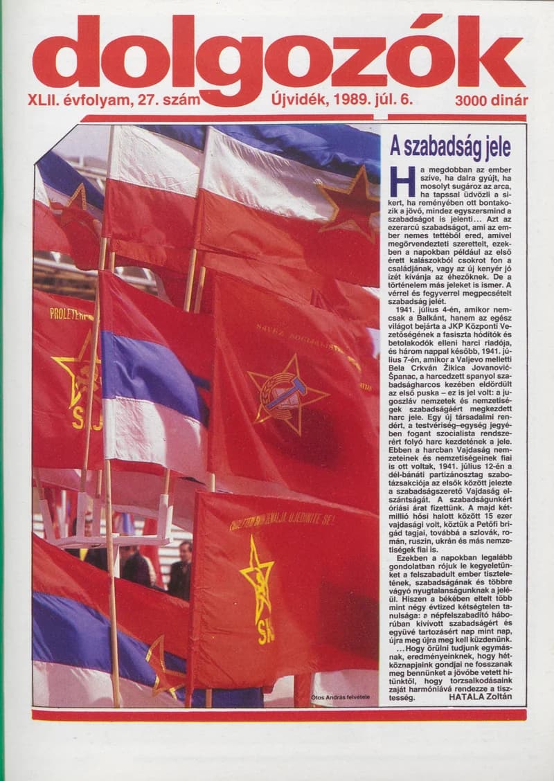 Dolgozók, 43. évf. 1989. július 6. 27. sz.