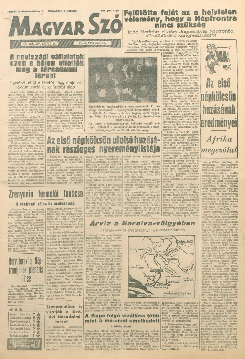 Magyar Szó, 9. évf. 1952. december 16. 299. sz. 1–10. oldal