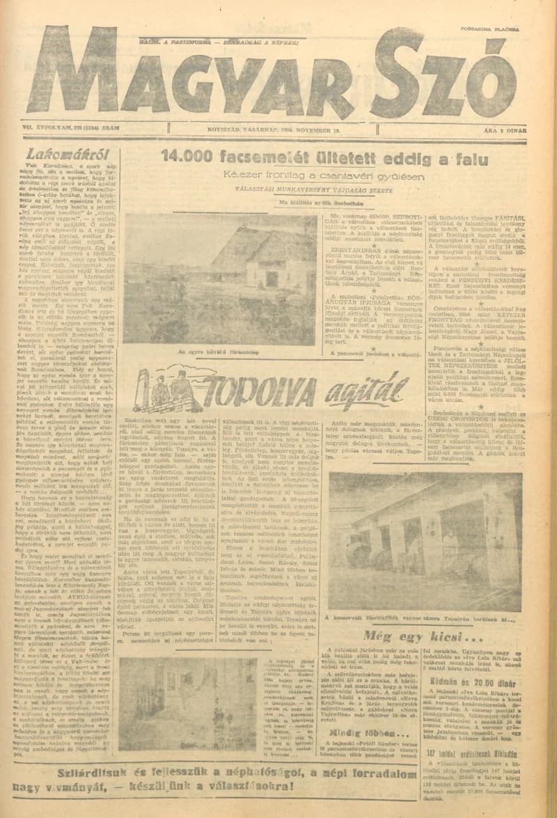 Magyar Szó, 7. évf. 1950. november 19. 275. sz. 1–4. oldal