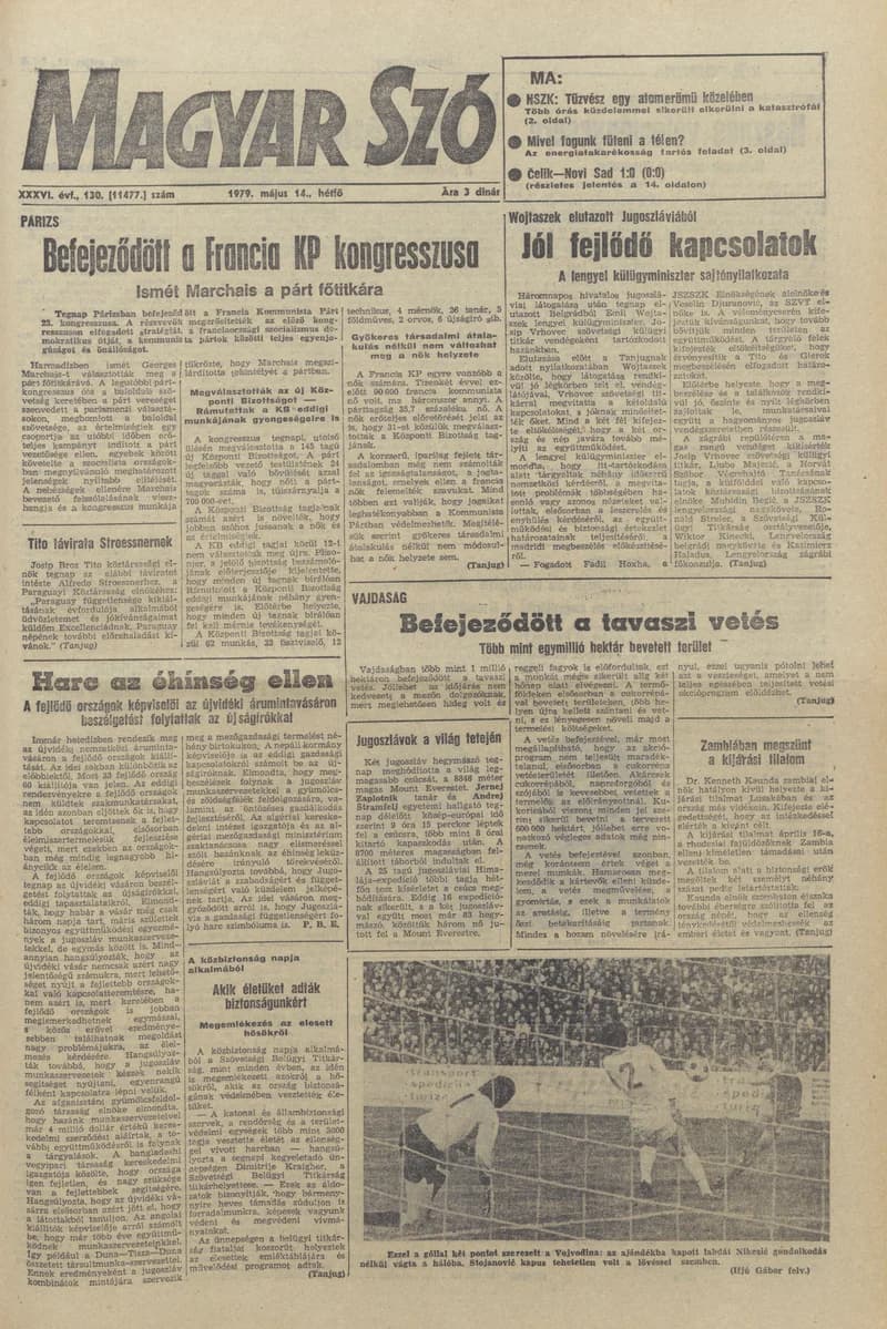 Magyar Szó, 36. évf. 1979. május 14. 130. sz. 1–20. oldal