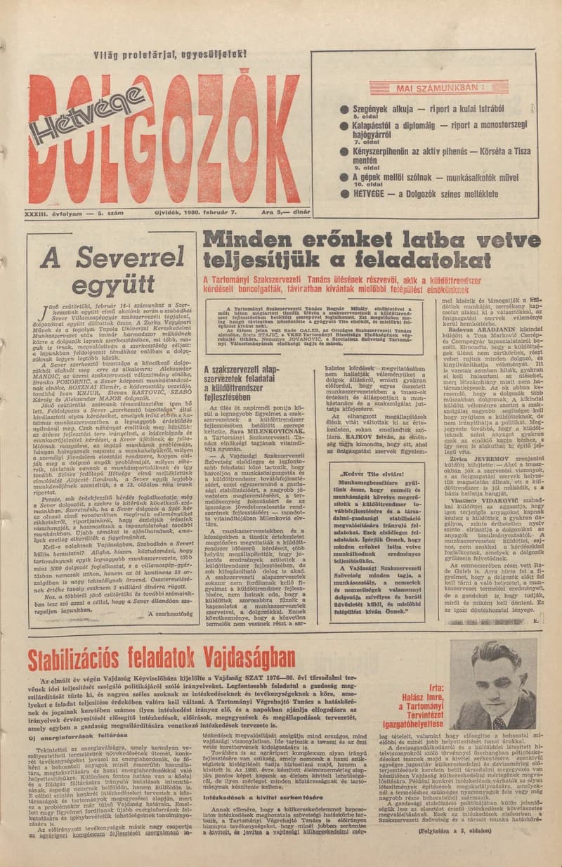 Dolgozók, 34. évf. 1980. február 7. 5. sz.