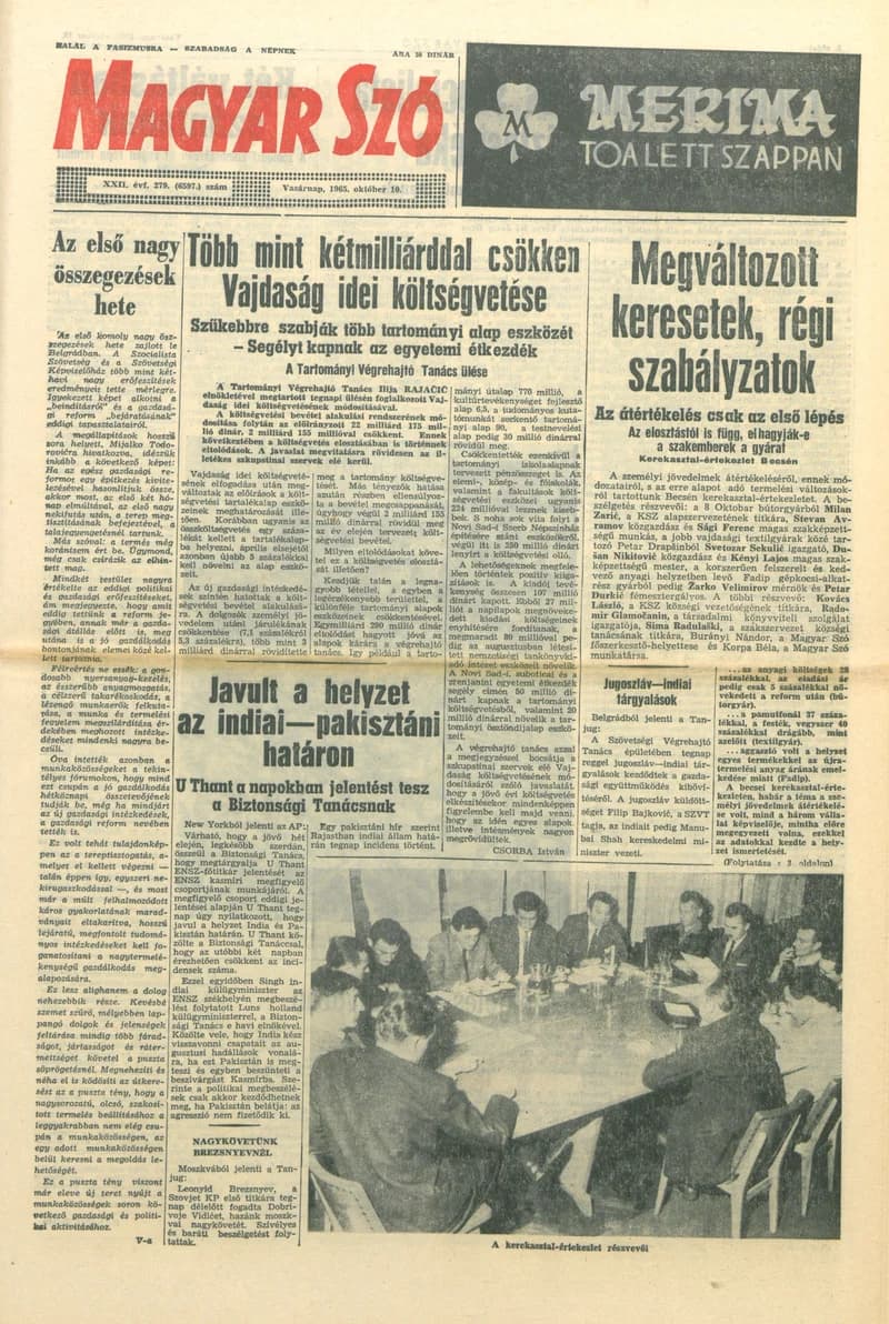 Magyar Szó, 22. évf. 1965. október 10. 279. sz. 1–24. oldal