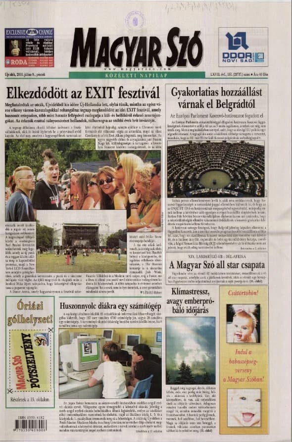 Magyar Szó, 67. évf. 2010. július 9. 157. sz. 1–20. oldal