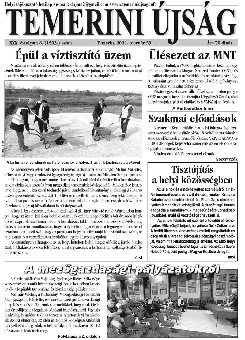 Temerini Újság, 30. évf. 2024. február 29. 8. sz.