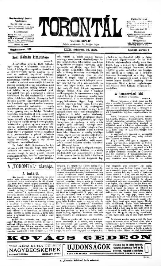 Torontál, 31. évf. 1902. március 8. 56. sz.