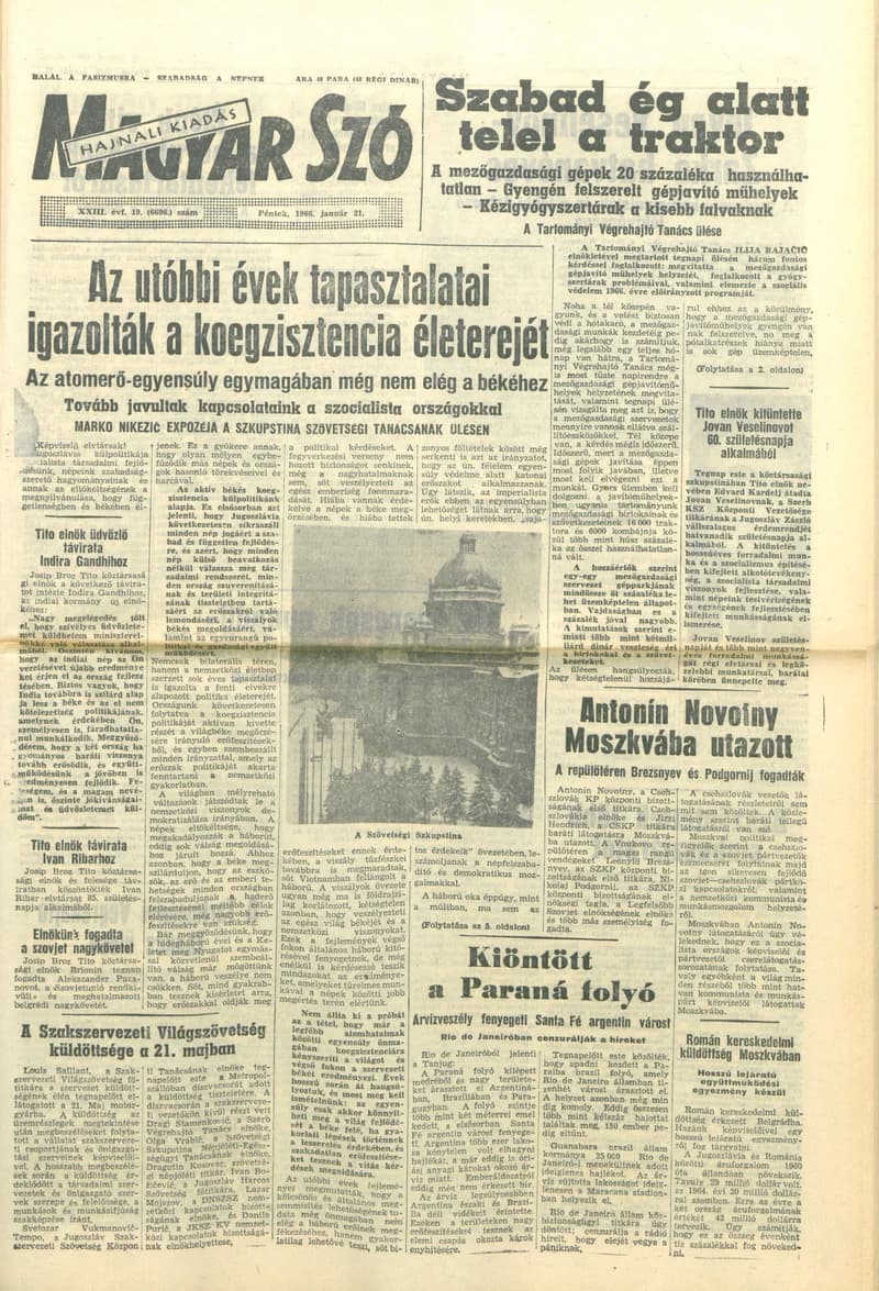 Magyar Szó, 23. évf. 1966. január 21. 19. sz.