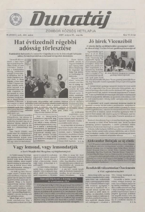 Dunatáj, 9. évf. 2007. május 23. 424. sz.