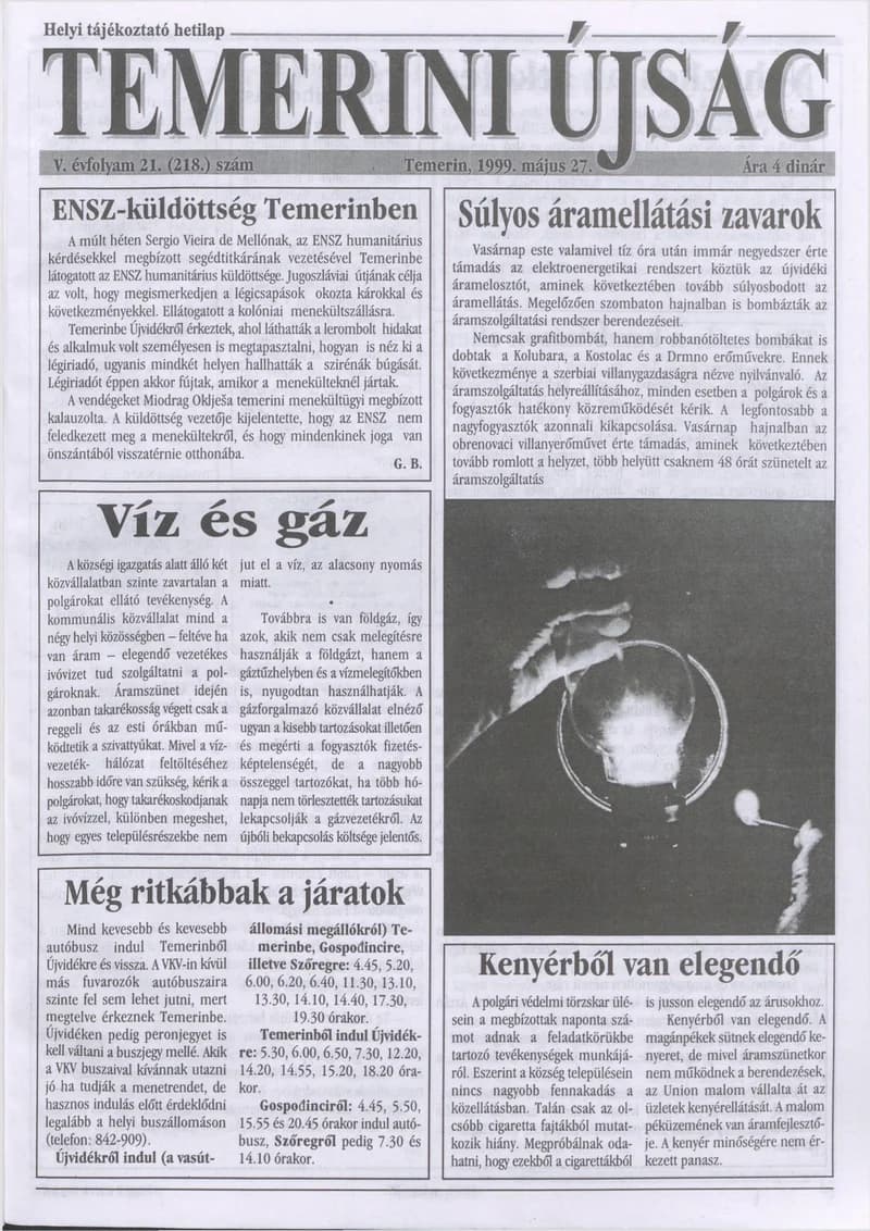 Temerini Újság, 5. évf. 1999. május 27. 21. sz.