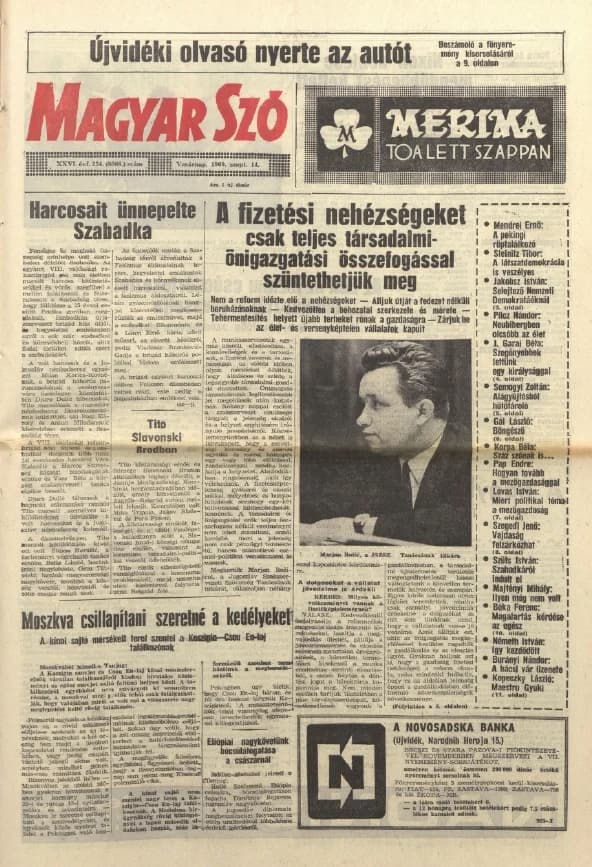 Magyar Szó, 26. évf. 1969. szeptember 14. 254. sz. 1–32. oldal