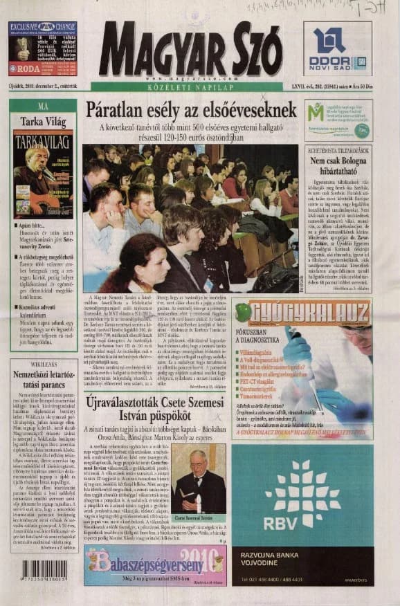 Magyar Szó, 67. évf. 2010. december 2. 282. sz. 1–20. oldal