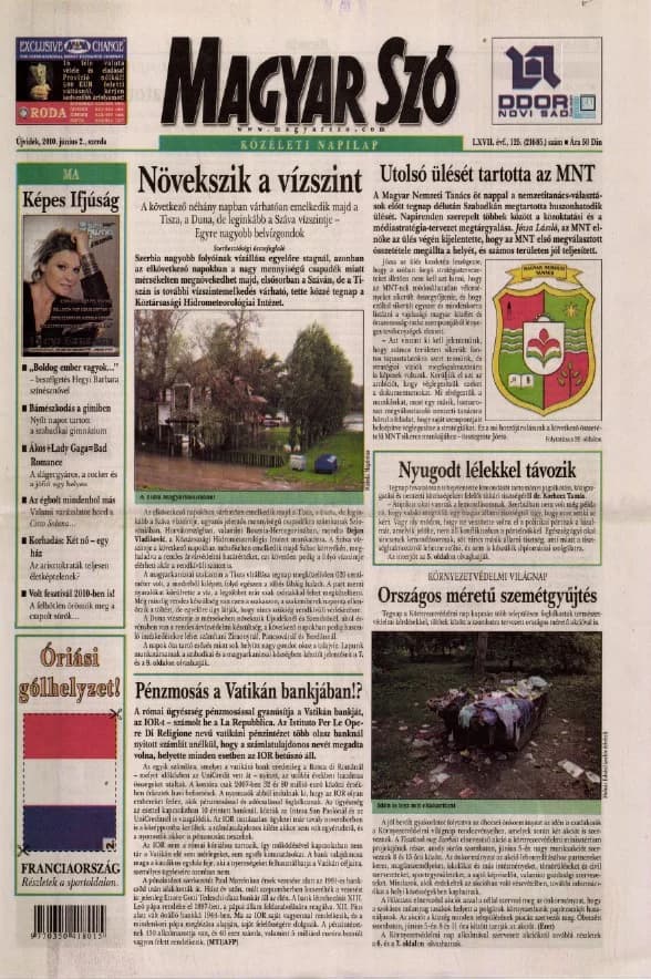 Magyar Szó, 67. évf. 2010. június 2. 125. sz. 1–20. oldal