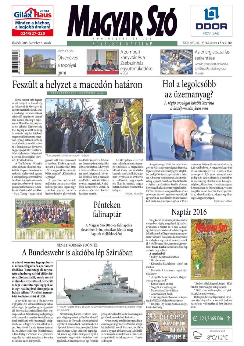 Magyar Szó, 72. évf. 2015. december 2. 280. sz. 1–16. oldal