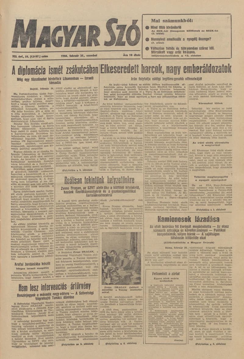 Magyar Szó, 41. évf. 1984. február 25. 54. sz. 1–24. oldal