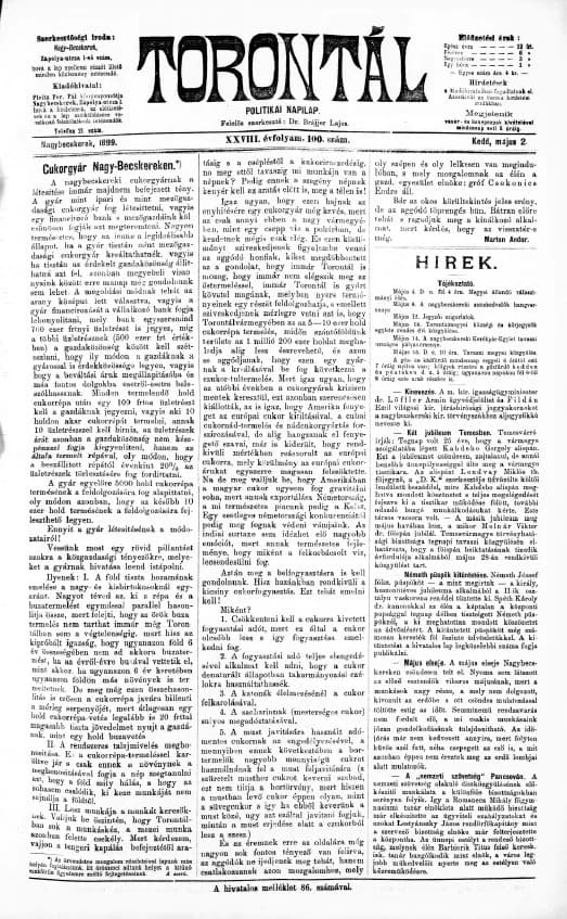 Torontál, 28. évf. 1899. május 2. 100. sz.