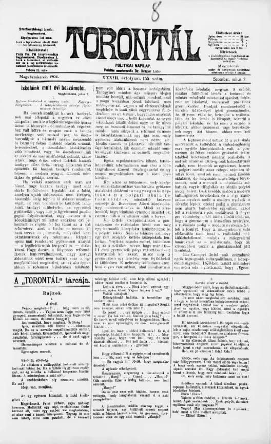 Torontál, 33. évf. 1904. július 9. 155. sz.