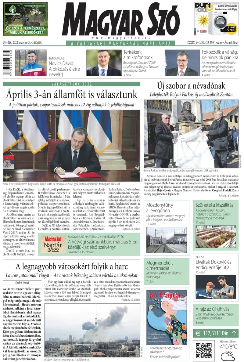 Magyar Szó, 79. évf. 2022. március 3. 50. sz. 1–20. oldal