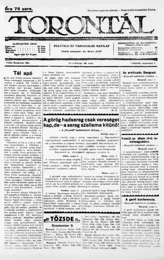 Torontál, 51. évf. 1922. szeptember 7. 198. sz.