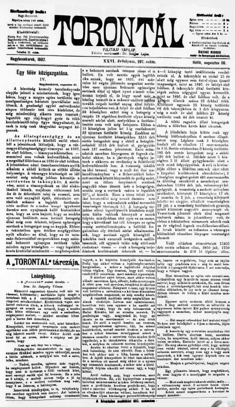 Torontál, 26. évf. 1897. augusztus 30. 197. sz.