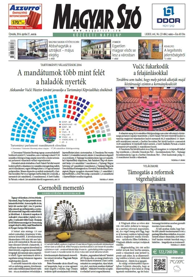 Magyar Szó, 73. évf. 2016. április 27. 96. sz. 1–16. oldal