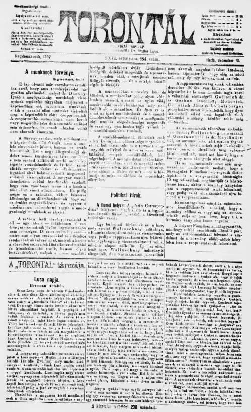 Torontál, 26. évf. 1897. december 13. 284. sz.