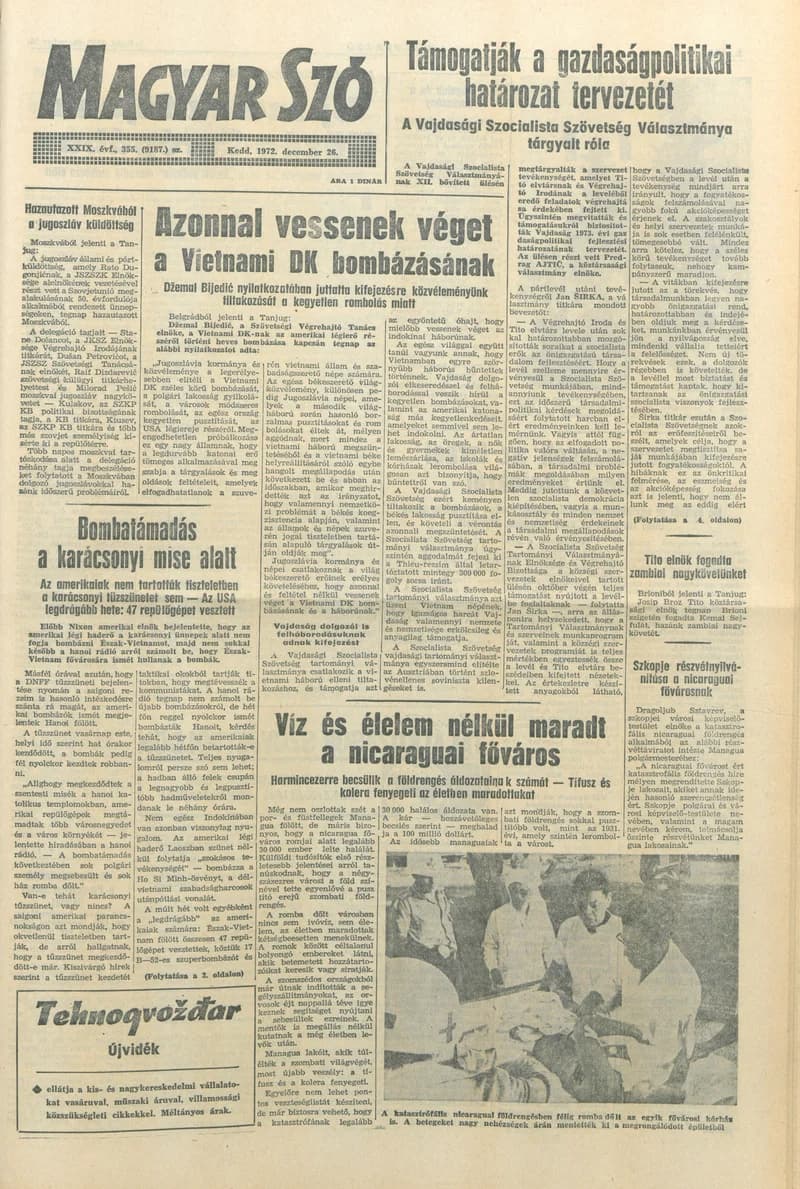 Magyar Szó, 29. évf. 1972. december 26. 355. sz. 1–20. oldal