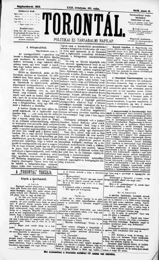 Torontál, 22. évf. 1893. június 19. 138. sz.