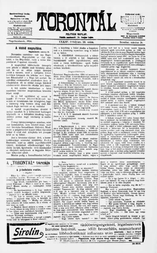 Torontál, 33. évf. 1904. március 26. 70. sz.