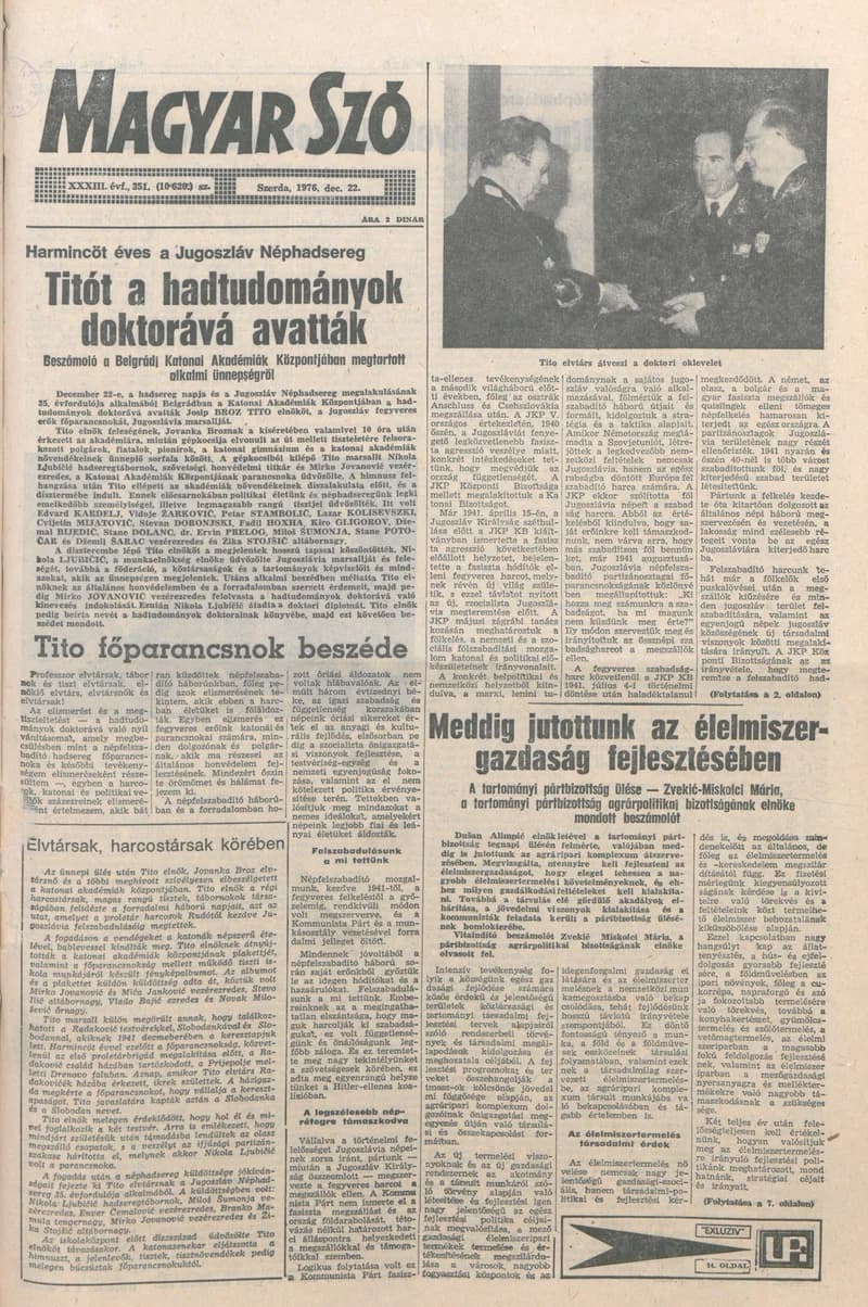 Magyar Szó, 33. évf. 1976. december 22. 351. sz. 1–24. oldal