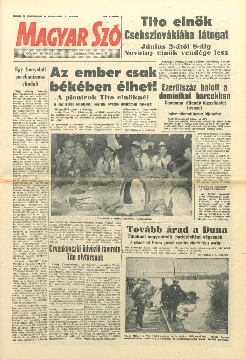 Magyar Szó, 22. évf. 1965. május 23. 139. sz. 1–24. oldal