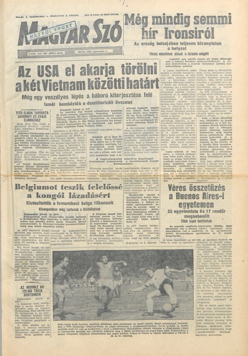 Magyar Szó, 23. évf. 1966. augusztus 1. 208. sz.