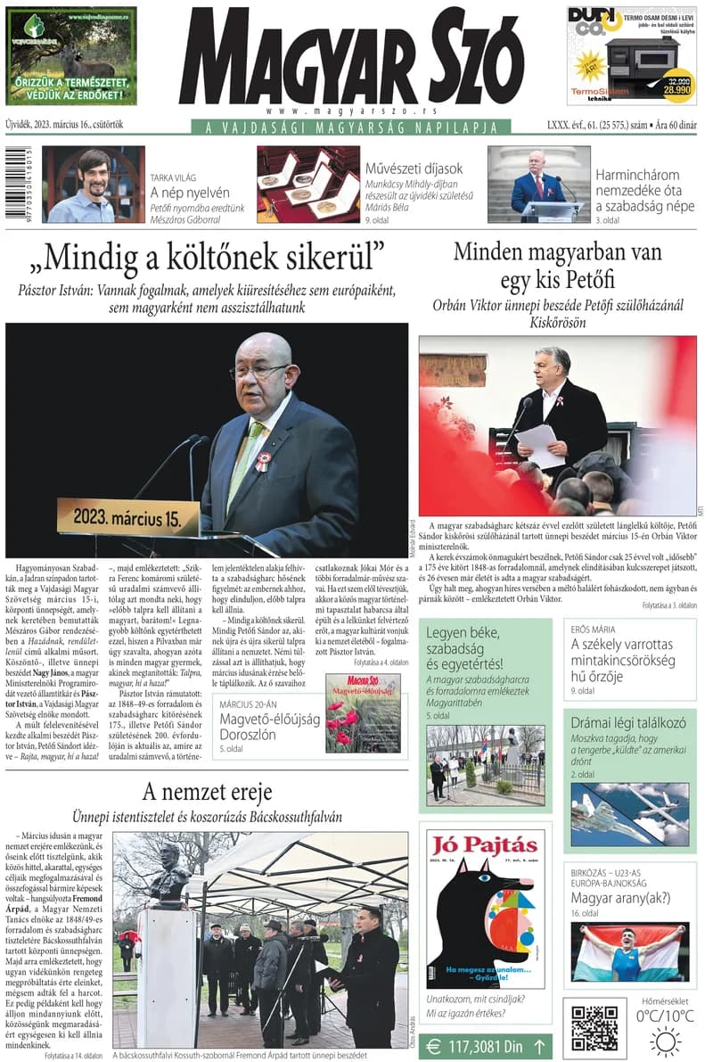 Magyar Szó, 80. évf. 2023. március 16. 61. sz. 1–20. oldal