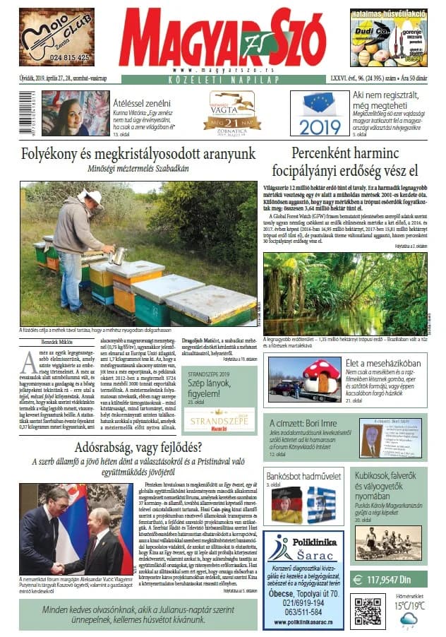 Magyar Szó, 76. évf. 2019. április 27. – 28. 96. sz. 1–44. oldal